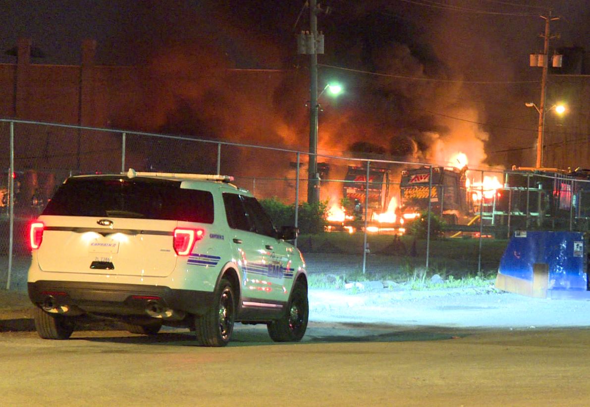 Several garbage trucks catch fire at Cleveland waste facility
